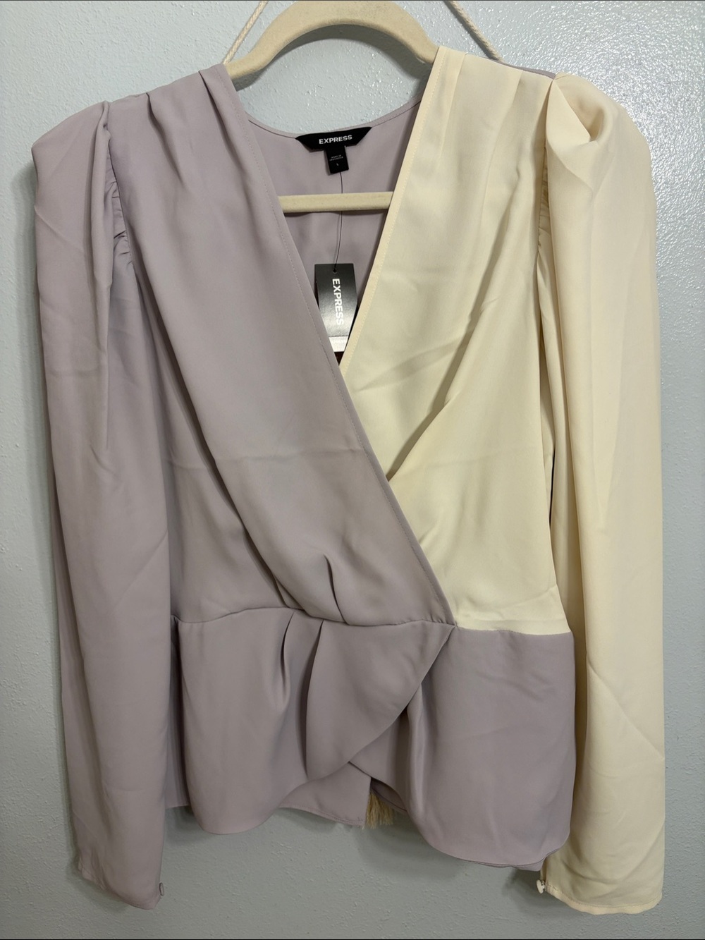 Express Lavender and Cream Women's Blouse